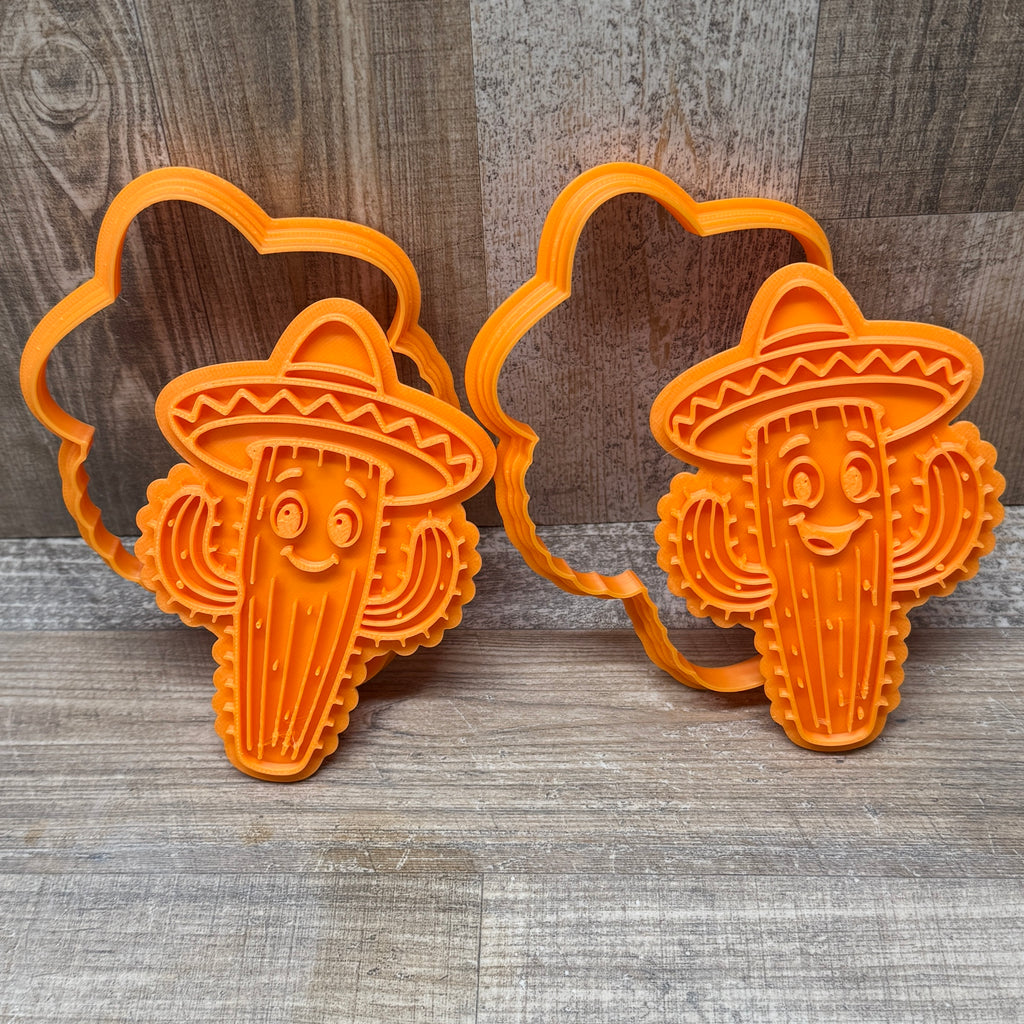 lustige Kakteen mit Sombrero | Einzeln und als Set | inkl. Konturenausstecher