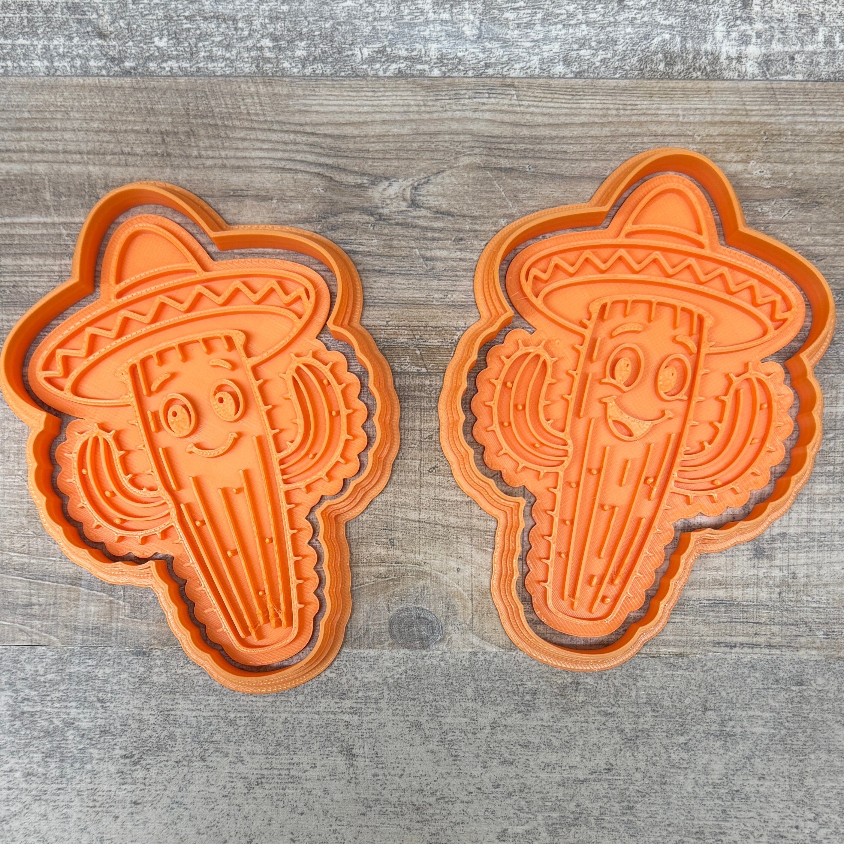 lustige Kakteen mit Sombrero | Einzeln und als Set | inkl. Konturenausstecher