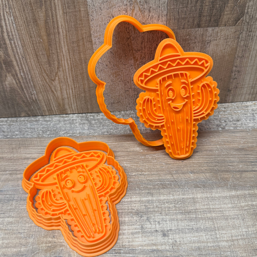 lustige Kakteen mit Sombrero | Einzeln und als Set | inkl. Konturenausstecher