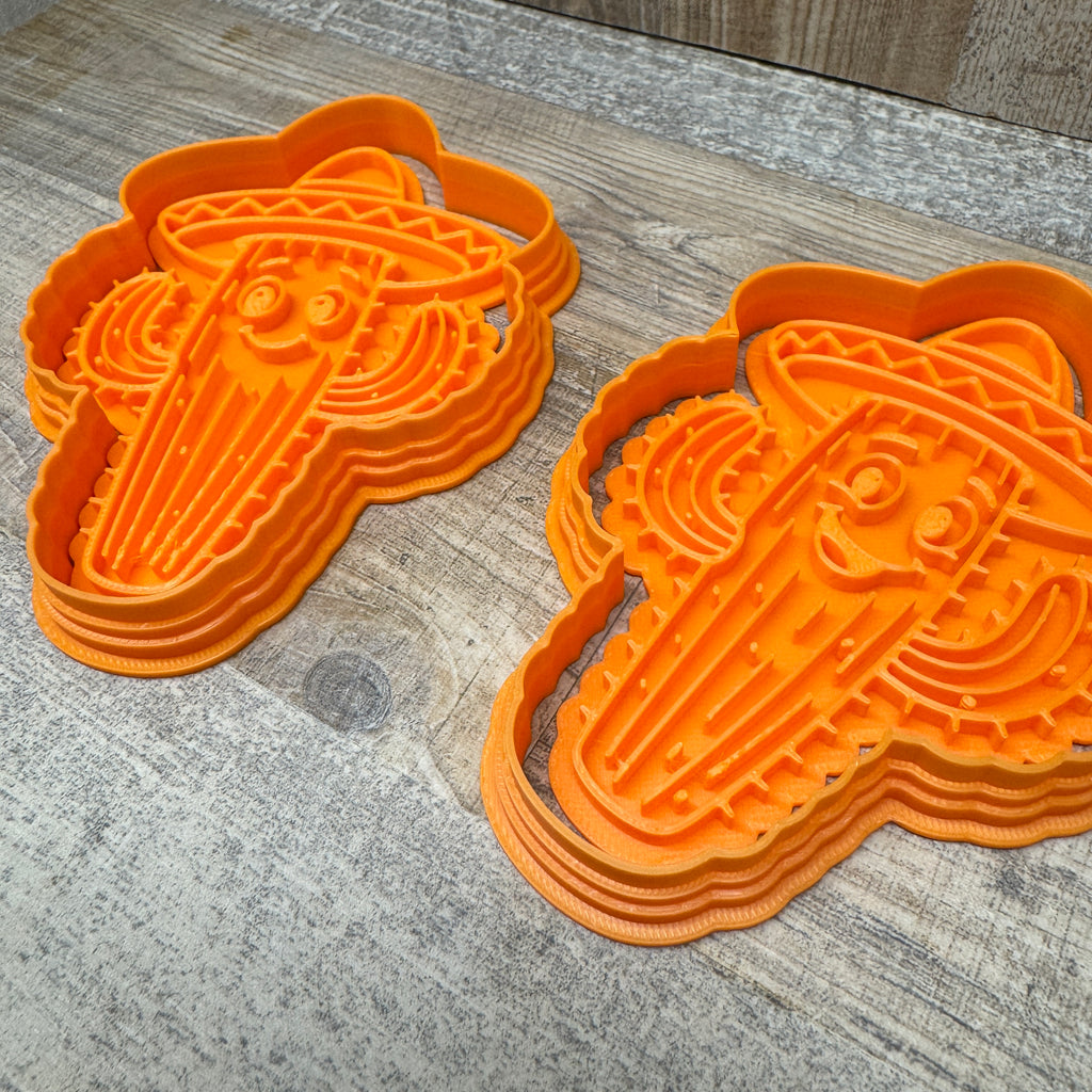 lustige Kakteen mit Sombrero | Einzeln und als Set | inkl. Konturenausstecher