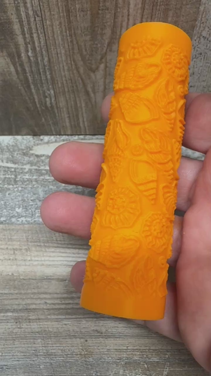 Textur-Roller | Sommer Obst Palmenblätter Muscheln | verschiedene Muster